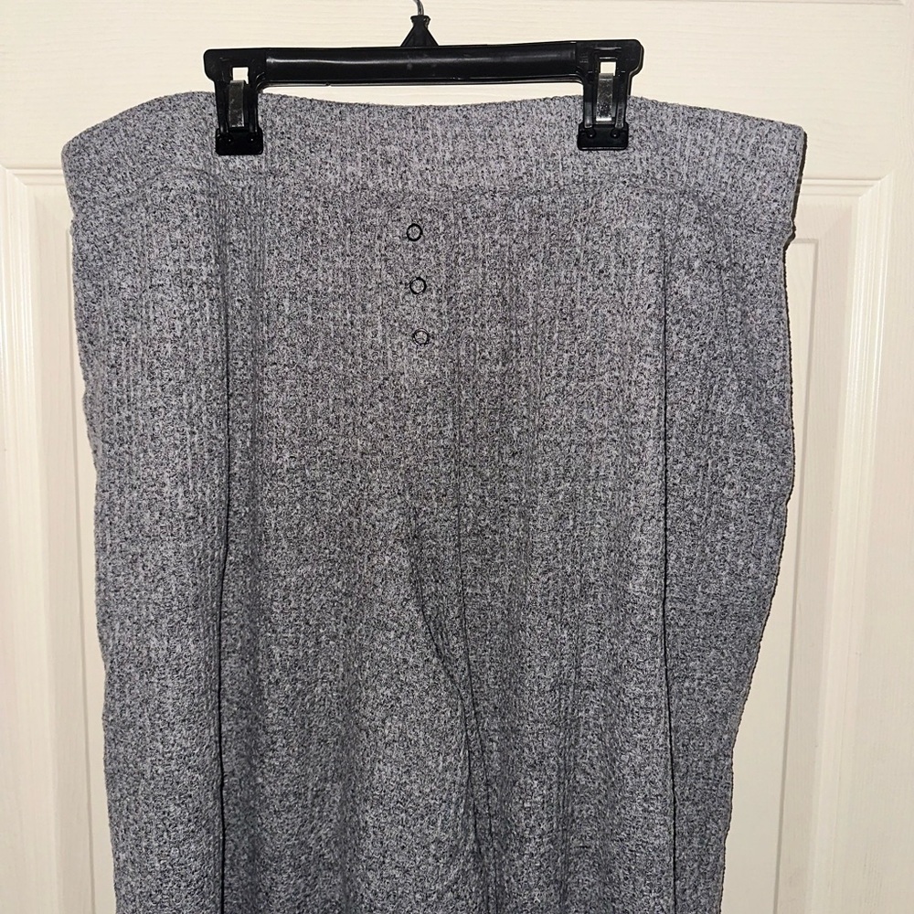 Gray waffle knit lounge pants